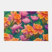 Muster der hawaiianischen tropischen Blume Fußmatte (Vorderseite)