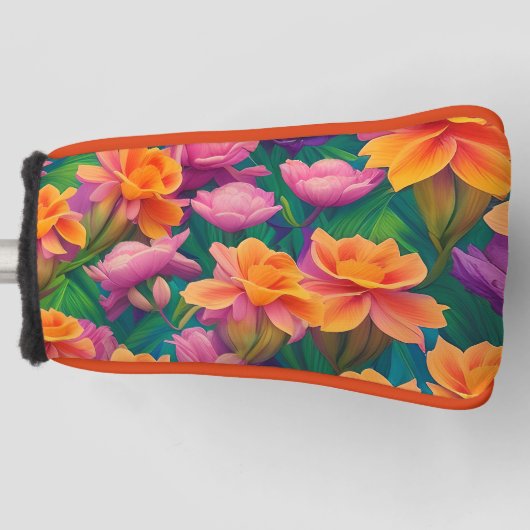 Muster der hawaiianischen tropischen Blume Golf Headcover (Vorderseite)