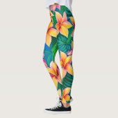 Muster der hawaiianischen tropischen Blume Leggings (Links)