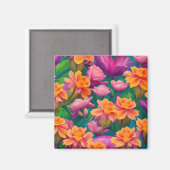 Muster der hawaiianischen tropischen Blume Magnet (Vorderseite/Rückseite)