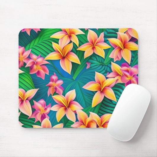 Muster der hawaiianischen tropischen Blume Mousepad (Mit Mouse)