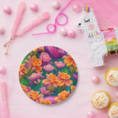 Muster der hawaiianischen tropischen Blume Pappteller (Party)