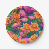 Muster der hawaiianischen tropischen Blume Pappteller (Vorderseite)