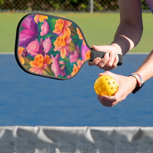 Muster der hawaiianischen tropischen Blume Pickleball Schläger (InSitu)