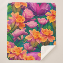 Muster der hawaiianischen tropischen Blume Sherpadecke