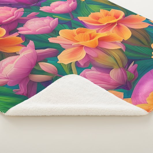 Muster der hawaiianischen tropischen Blume Sherpadecke (3/4)