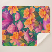 Muster der hawaiianischen tropischen Blume Sherpadecke (Vorderseite (Horizontal))