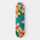 Muster der hawaiianischen tropischen Blume Skateboard (Vorne)