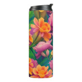 Muster der hawaiianischen tropischen Blume Thermosbecher (Nach links gedreht)
