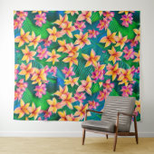 Muster der hawaiianischen tropischen Blume Wandteppich (Beispiel (Horizontal))