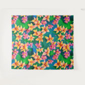 Muster der hawaiianischen tropischen Blume Wandteppich (Vorderseite (Horizontal))