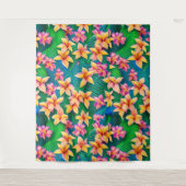 Muster der hawaiianischen tropischen Blume Wandteppich (Vorderseite)