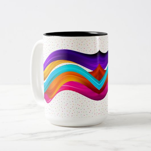 Muster der hellen Pfirsichkorallen Zweifarbige Tasse (Vorderseite Links)