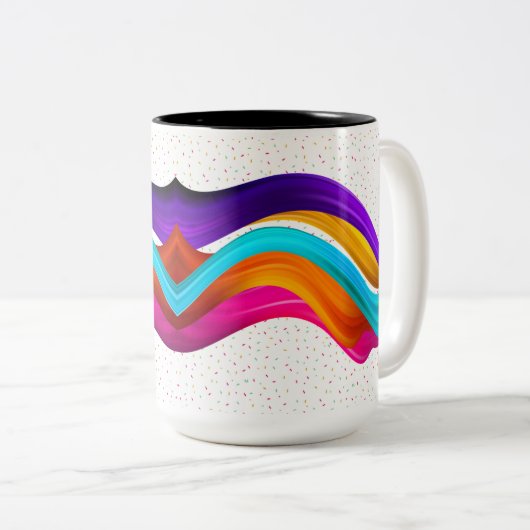 Muster der hellen Pfirsichkorallen Zweifarbige Tasse (VorderseiteRechts)