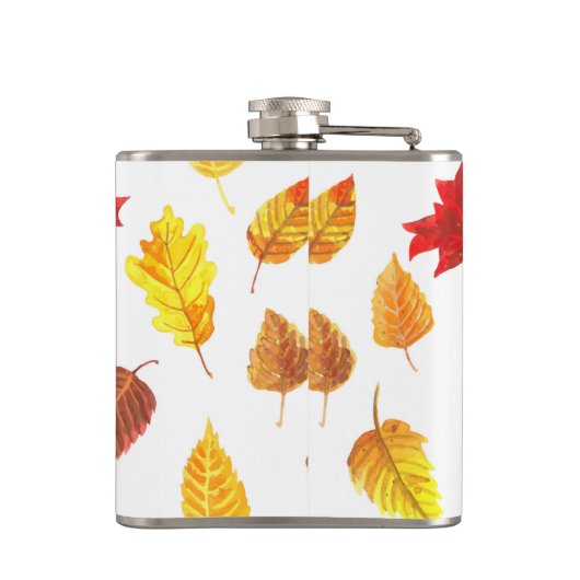 Muster der Herbstblätter Flachmann (Rückseite)