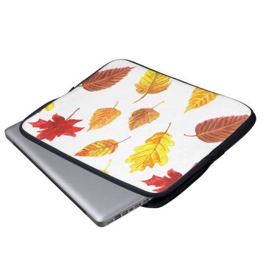 Muster der Herbstblätter Laptopschutzhülle (Vorne Knopf)