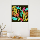 Muster der Herbstblätter Poster (Küche)