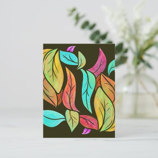 Muster der Herbstblätter Postkarte (Stehend Vorderseite)