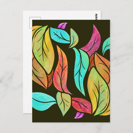 Muster der Herbstblätter Postkarte (Vorne/Hinten)