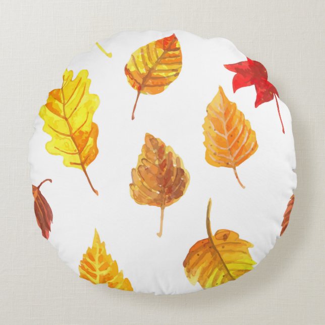 Muster der Herbstblätter Rundes Kissen (Vorderseite)