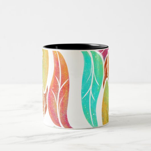 Muster der Herbstblätter Zweifarbige Tasse (Mittel)