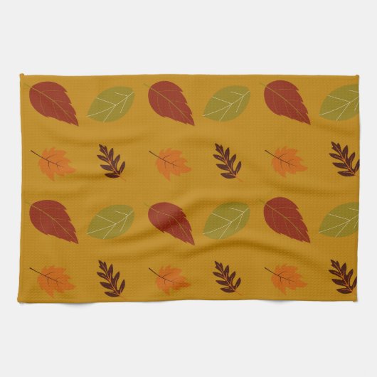 Muster der Herbstlaube für Herbst-Erdtonfarben Geschirrtuch (Horizontal)