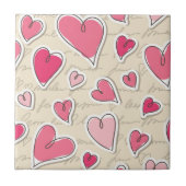 Muster der Herzen Fliese (Vorderseite)