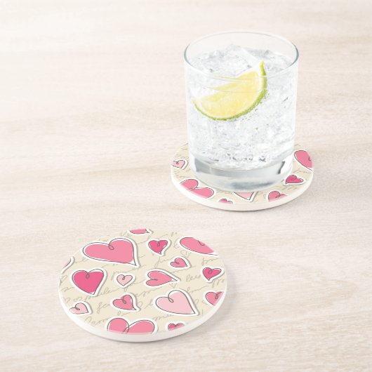 Muster der Herzen Getränkeuntersetzer (Seite)