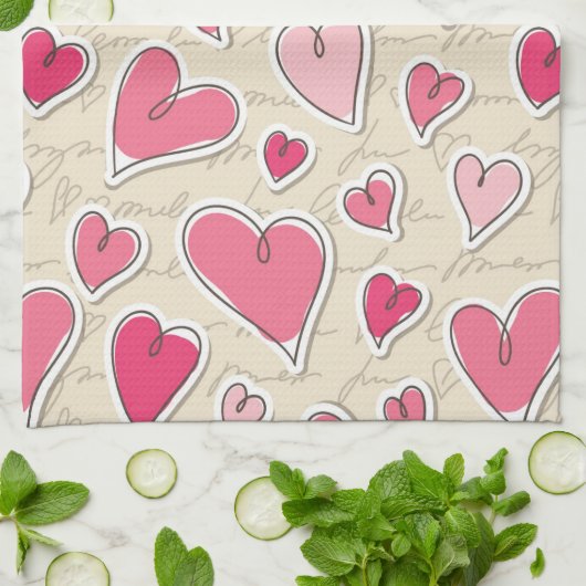 Muster der Herzen Küchentuch (Gefaltet)