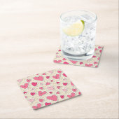 Muster der Herzen Rechteckiger Pappuntersetzer (Vor Ort)