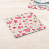 Muster der Herzen Rechteckiger Pappuntersetzer (angewinkelt)