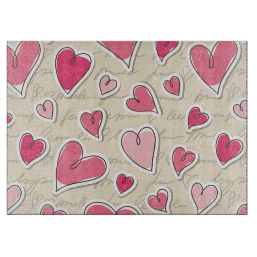 Muster der Herzen Schneidebrett (Vorderseite)