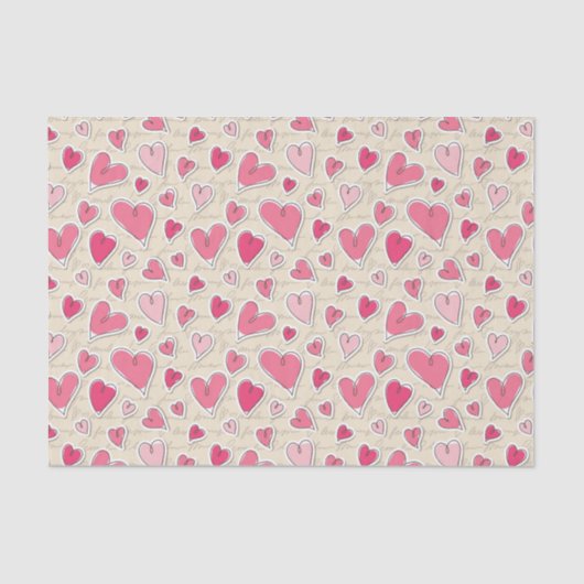 Muster der Herzen Seidenpapier (Vorderseite)