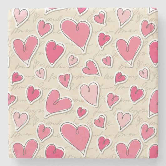 Muster der Herzen Steinuntersetzer (Vorderseite)