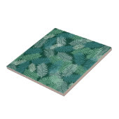 Muster der hinteren Blätter auf dunkelgrün Fliese (Seite)