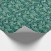 Muster der hinteren Blätter auf dunkelgrün Geschenkpapier (Ecke)