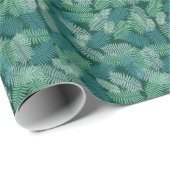 Muster der hinteren Blätter auf dunkelgrün Geschenkpapier (Rolleneckpunkt)