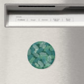 Muster der hinteren Blätter auf dunkelgrün Magnet (In Situ (Geschirrspüler))