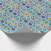 Muster der hübschen Folkkunst-Blume Geschenkpapier (Ecke)