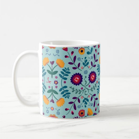 Muster der hübschen Folkkunst-Blume Kaffeetasse (Links)