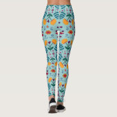Muster der hübschen Folkkunst-Blume Leggings (Rückseite)