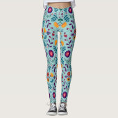 Muster der hübschen Folkkunst-Blume Leggings (Vorderseite)