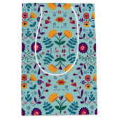 Muster der hübschen Folkkunst-Blume Mittlere Geschenktüte (Vorderseite)