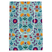 Muster der hübschen Folkkunst-Blume Mittlere Geschenktüte (Rückseite)