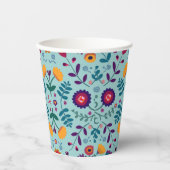 Muster der hübschen Folkkunst-Blume Pappbecher (Vorderseite)