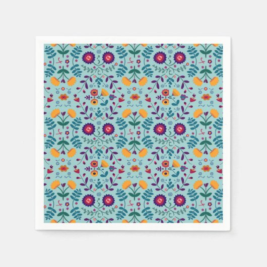 Muster der hübschen Folkkunst-Blume Serviette (Vorderseite)