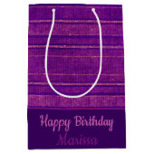 Muster der hübschen Lila rosa Streifen Mittlere Geschenktüte (Vorderseite)