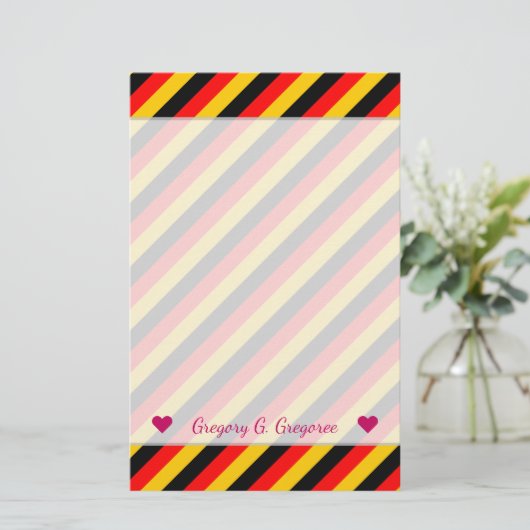 Muster der Inspirierten Farbstreifen in Deutschlan Briefpapier (Stehend Vorderseite)