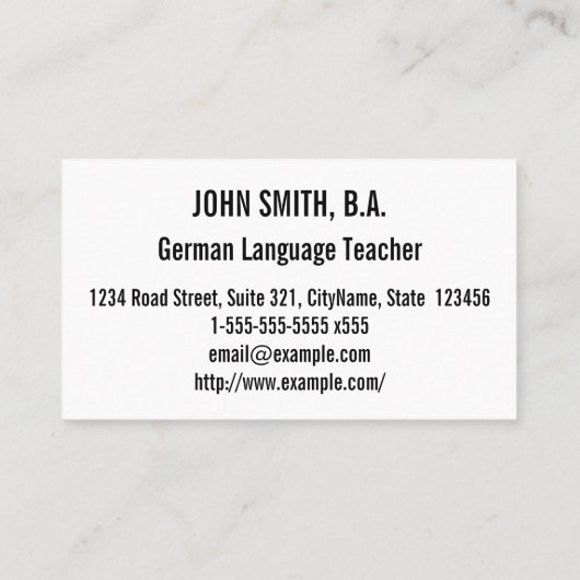 Muster der Inspirierten Farbstreifen in Deutschlan Visitenkarte (Rückseite)