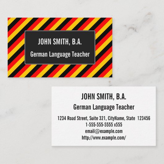 Muster der Inspirierten Farbstreifen in Deutschlan Visitenkarte (Vorne/Hinten)